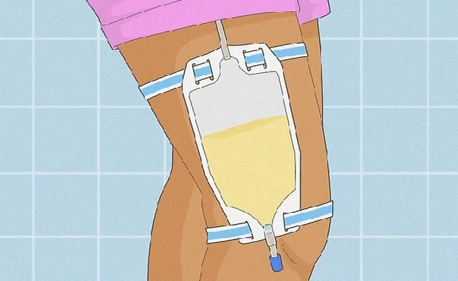 Secure the urine drainage bag